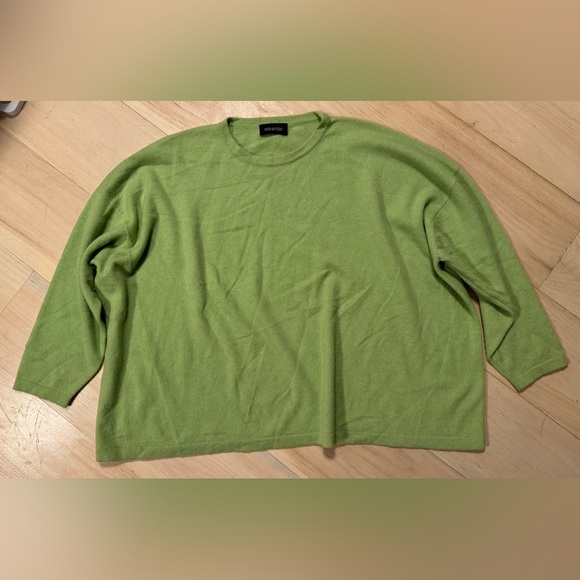 eskandar Sweaters - Eskandar 100% Cashmere Round Neck A-line 32" Long Sweater O/S